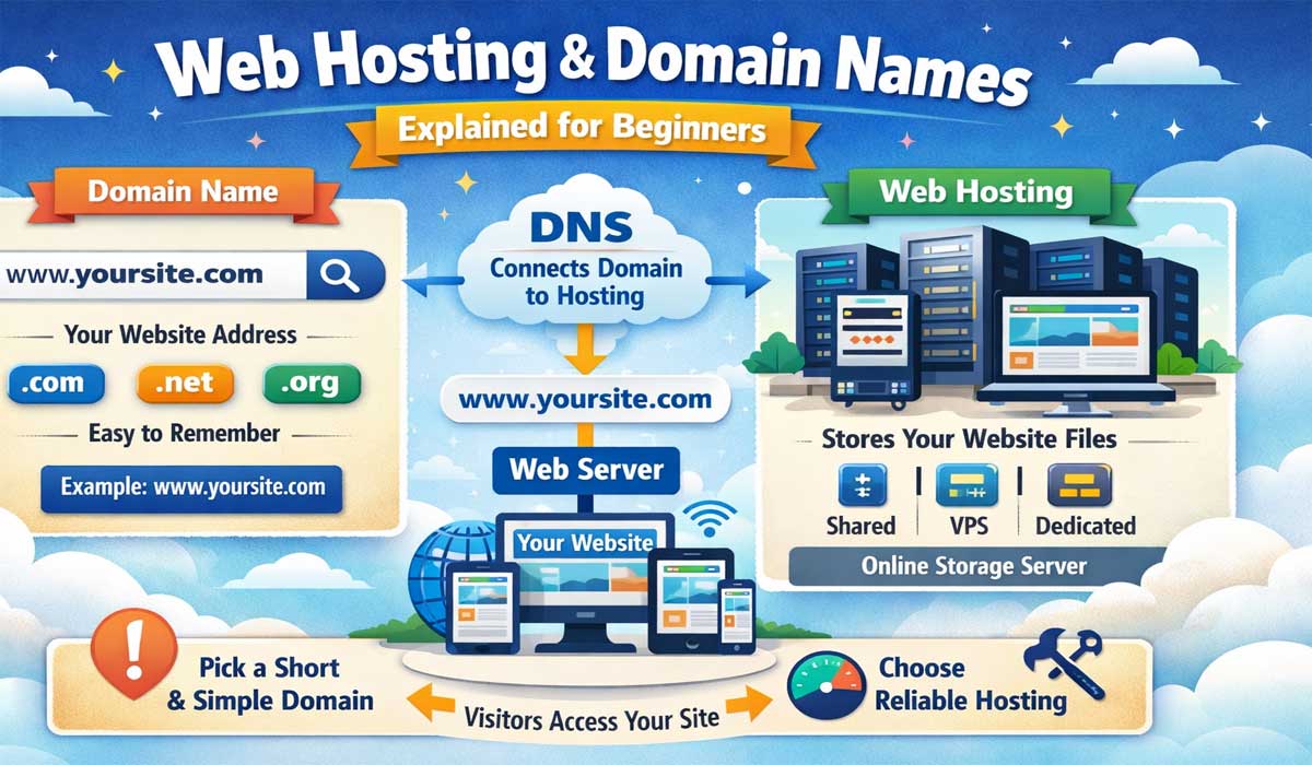 Web Hosting and Domain Names Explained for Beginners